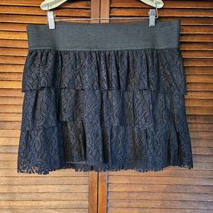 Torrid Vintage Tiered Black Lace Skirt 2